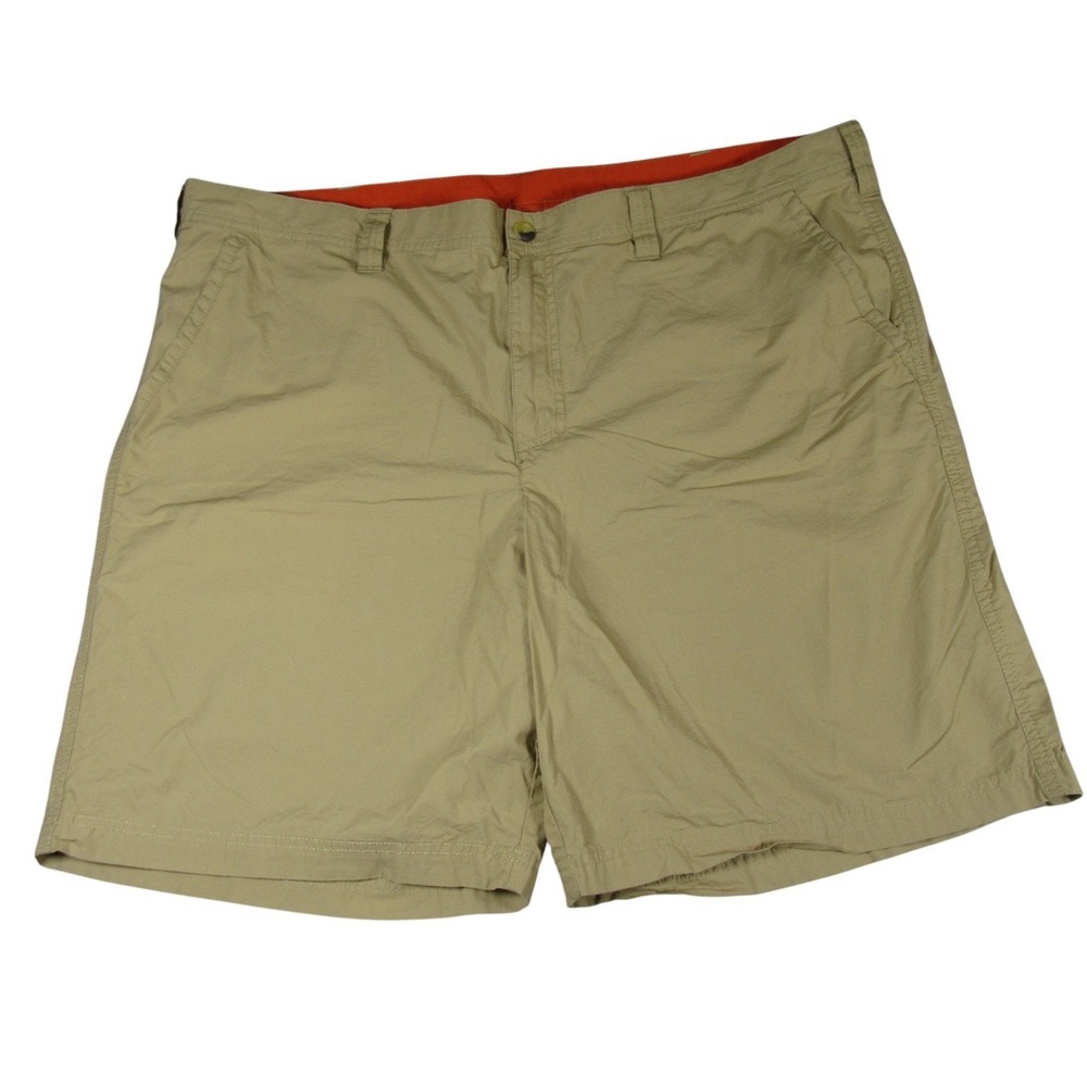 Columbia Mens Shorts 44 x 10 Khaki Cotton Pocket Lightweight Outdoor Flat Front
